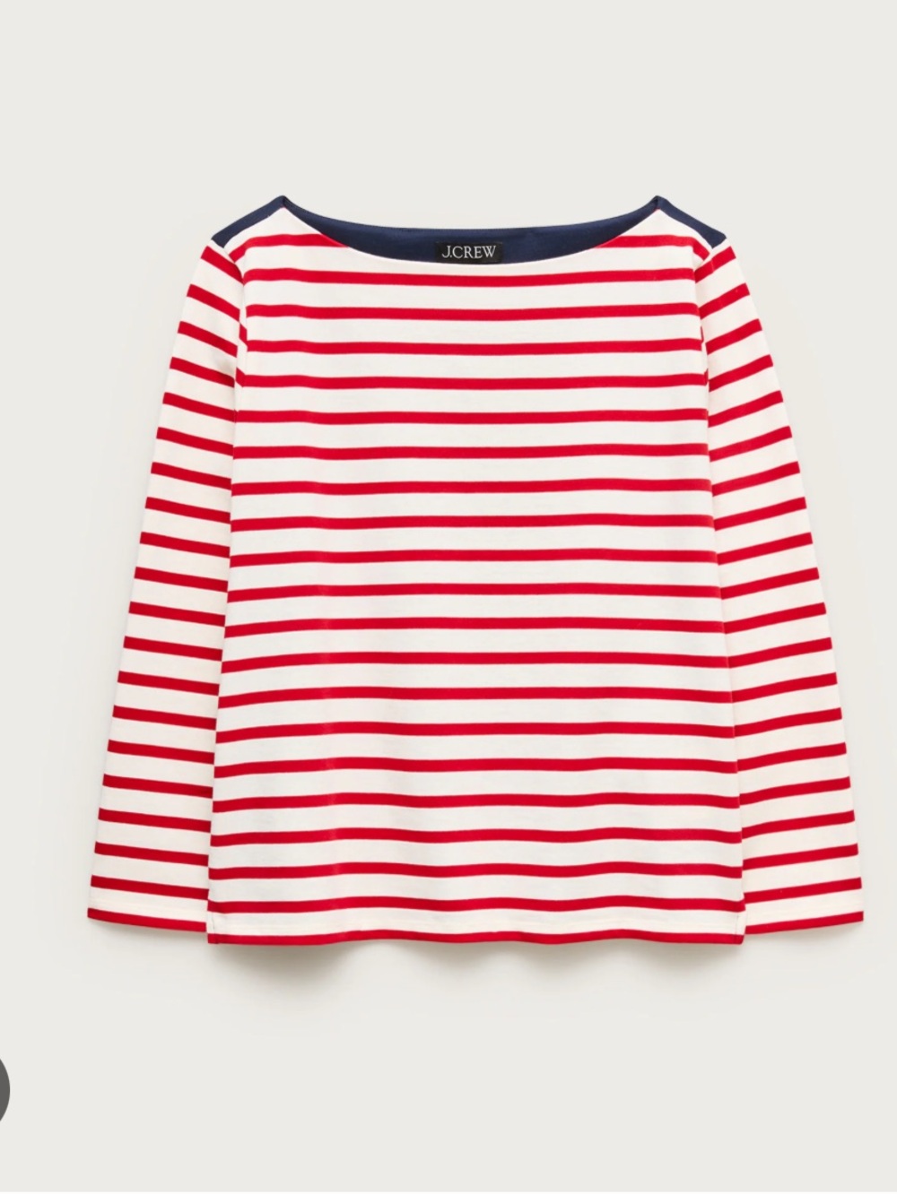 J. Crew Boatneck T-shirt in striped heavyweight cotton. Style Cv419 Size L